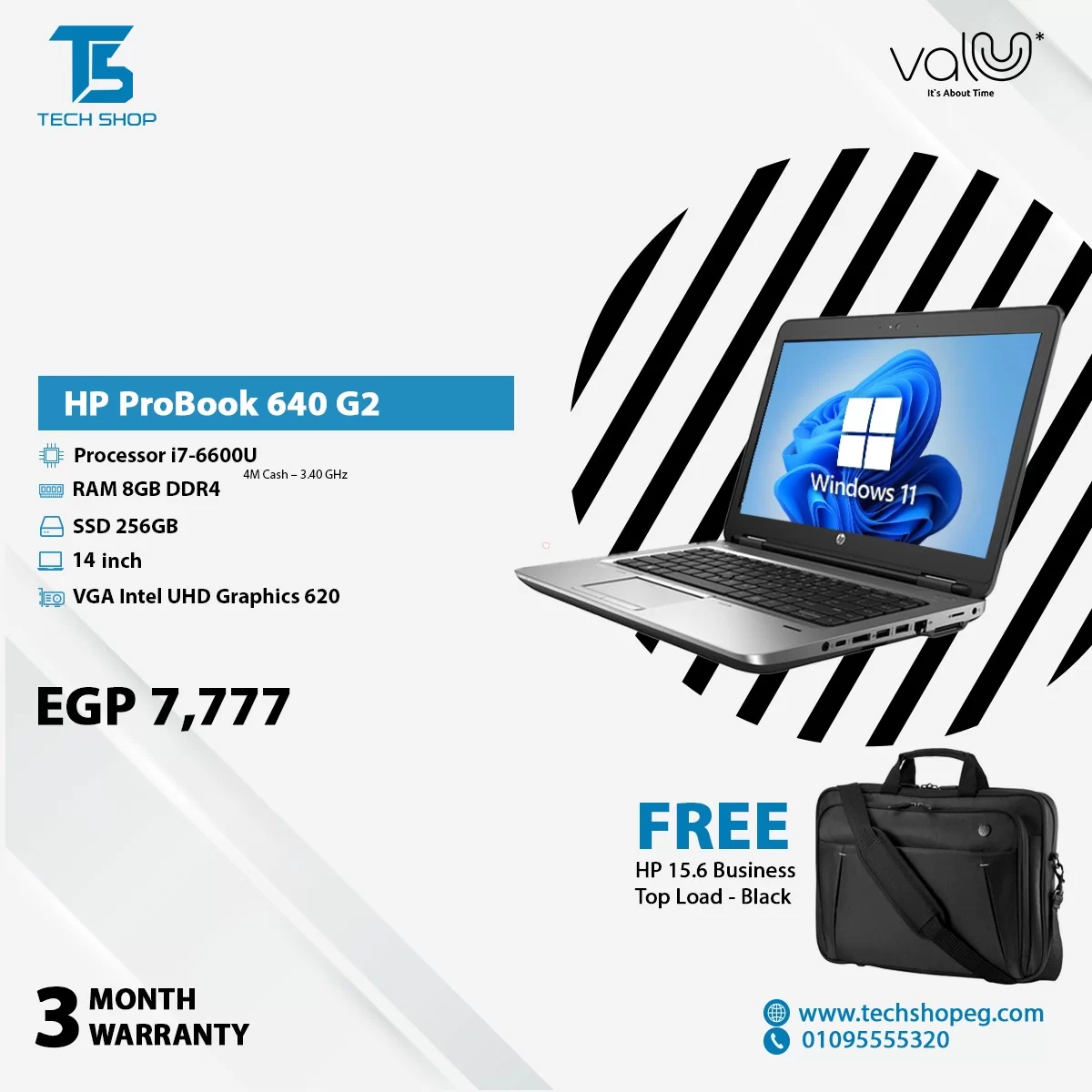 HP ProBook 640 G2 Processor i7-6600U RAM 8GB DDR4 SSD 256GB 14 inch VGA  Intel UHD Graphics 620